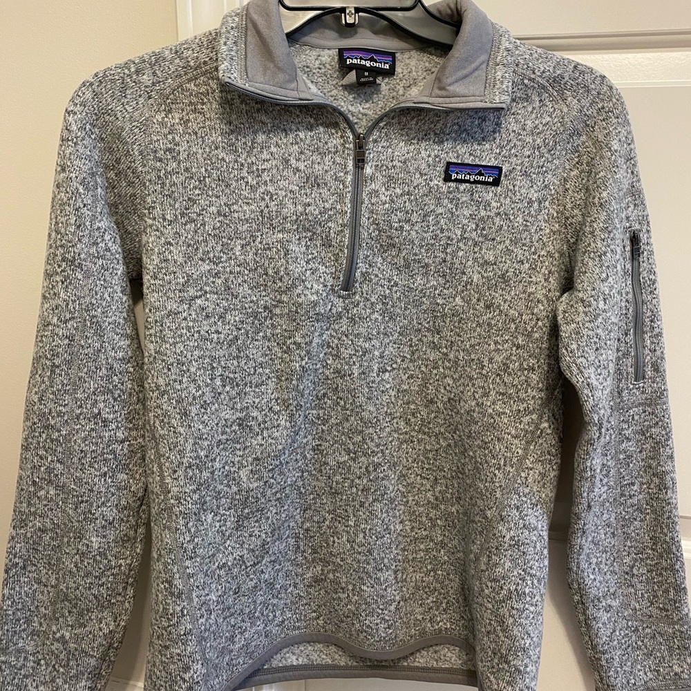Patagonia Womens Better Sweater 1/4 Zip  Jacket Size Small Grey Pullover
